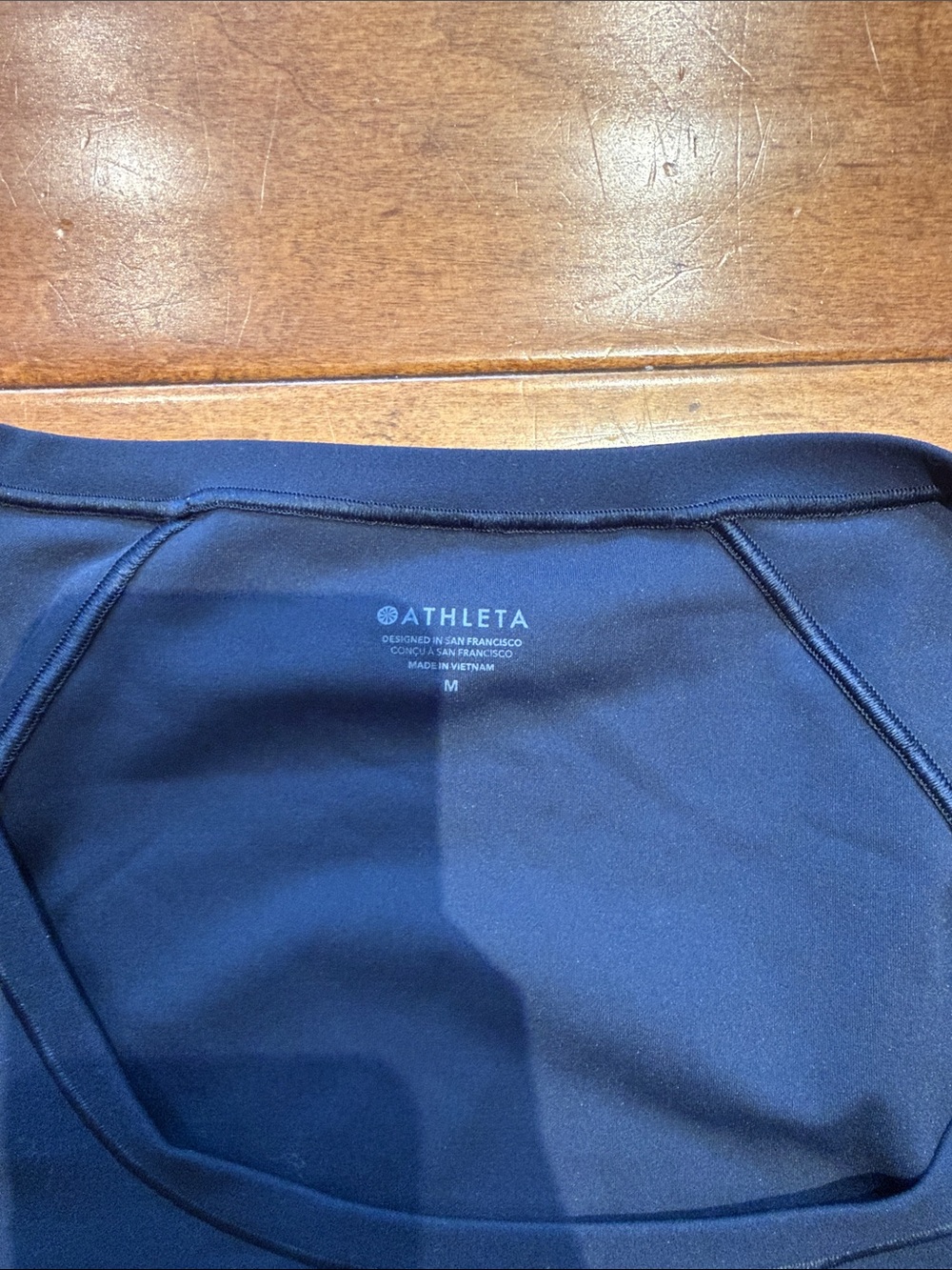 Athleta Never Worn Navy Scoop Neck Short Sleeve Top size medium - Picture 2 of 6